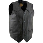 Milwaukee Leather Men's Black Classic Western Style Motorcycle Leather Rider Vest - LKM3778 — image 1
