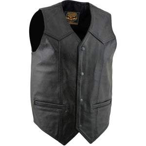 Milwaukee Leather Men's Black Classic Western Style Motorcycle Leather Rider Vest - LKM3778 — image 1