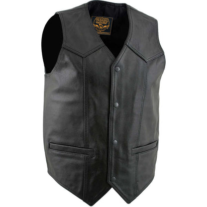 Milwaukee Leather Men's Black Classic Western Style Motorcycle Leather Rider Vest - LKM3778 — image 1