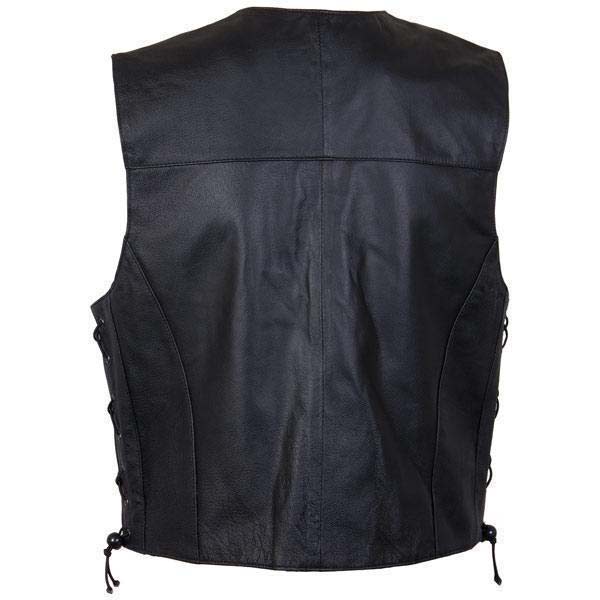 Milwaukee Leather Men's Black Classic Western Style Side Laced Motorcycle Leather Vest - LKM3779 — image 2