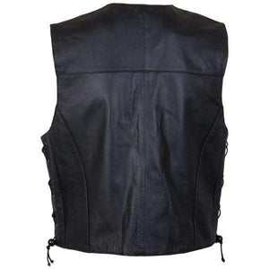 Milwaukee Leather Men's Black Classic Western Style Side Laced Motorcycle Leather Vest - LKM3779 — image 2
