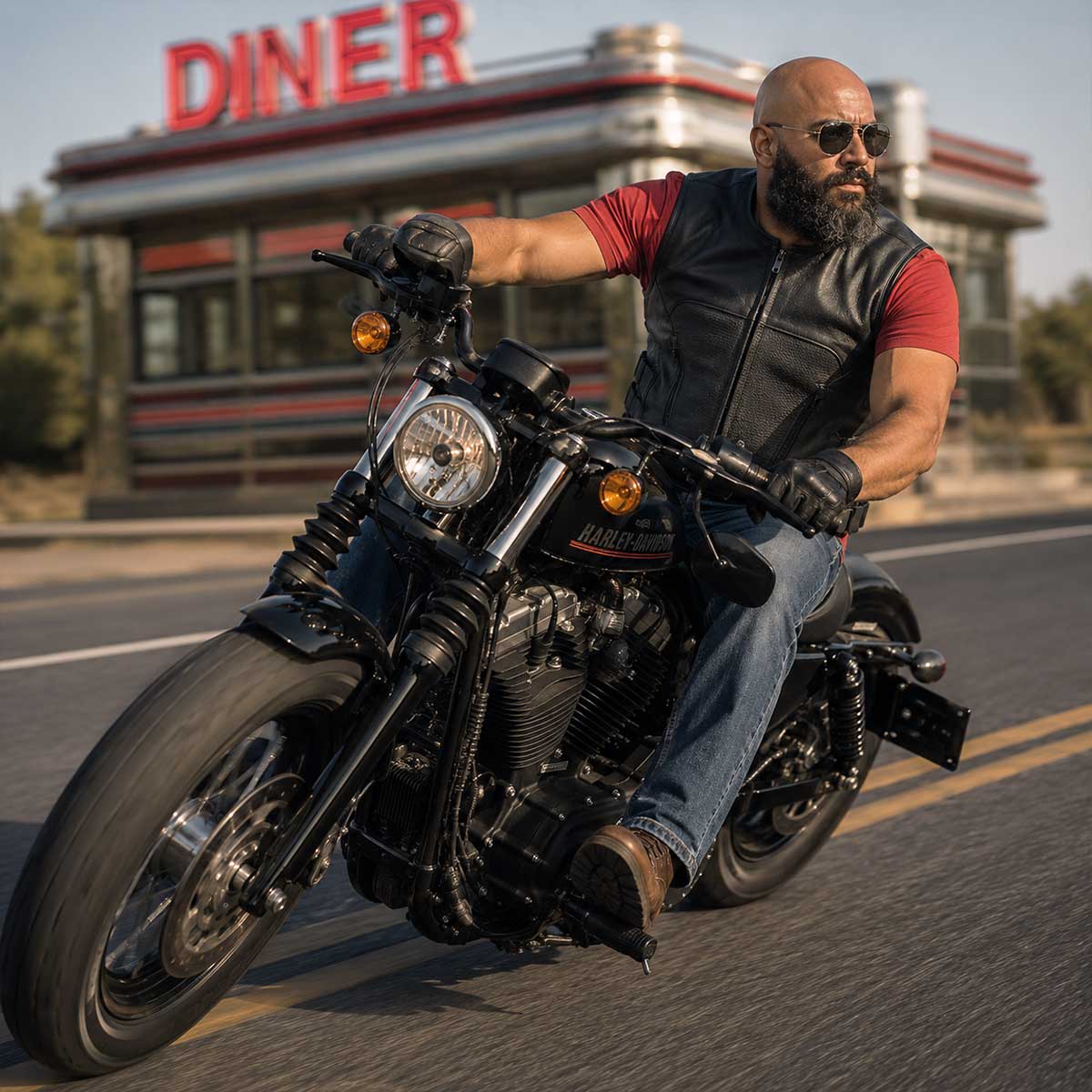 Milwaukee Leather LKM3786 Men's Swat Style Black Leather Motorcycle Riders Vest w/ Adjustable Side Velcro — image 9
