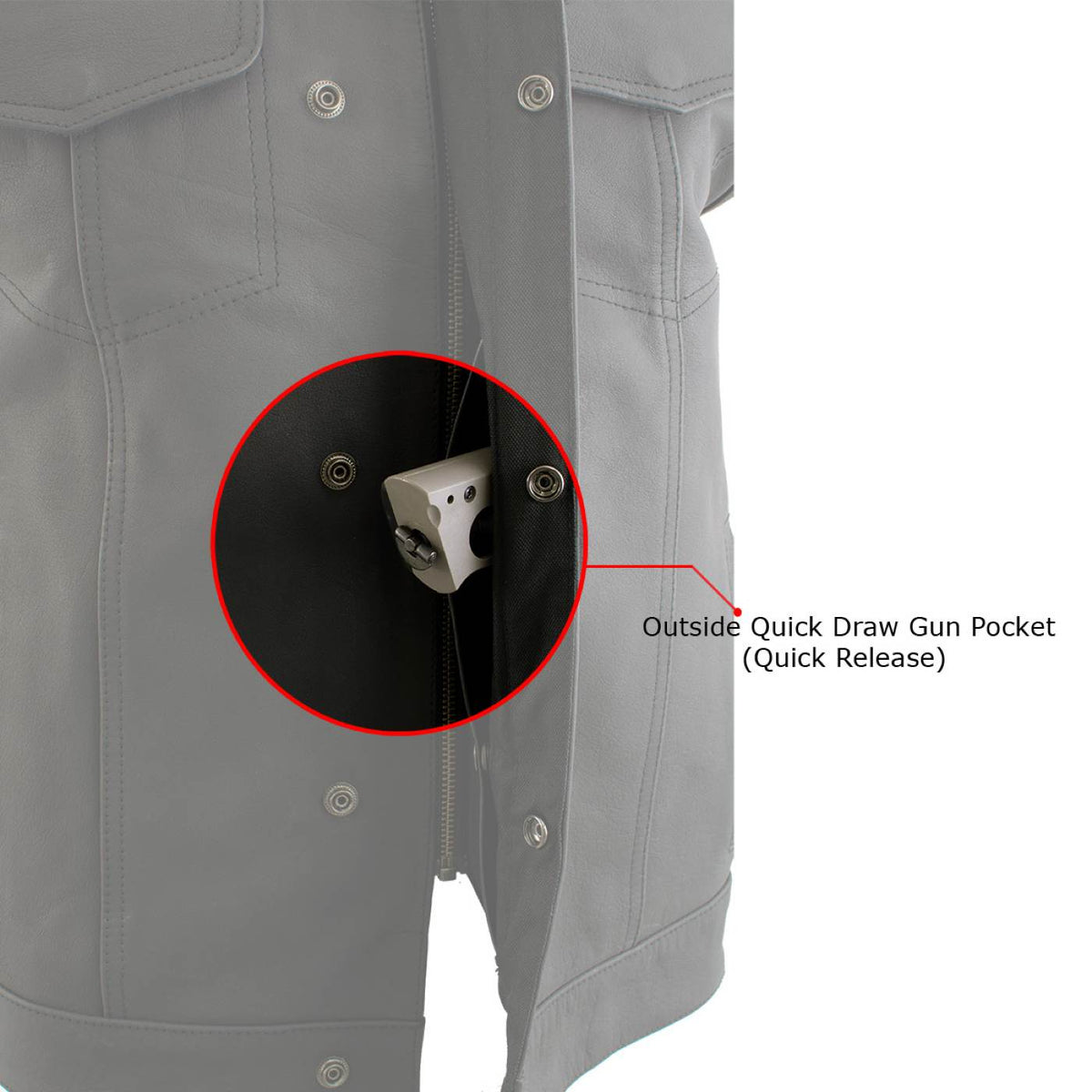 Milwaukee Leather Men's Barrage Flat Black Leather Motorcycle Club Style Vest - LKM3790 — image 2