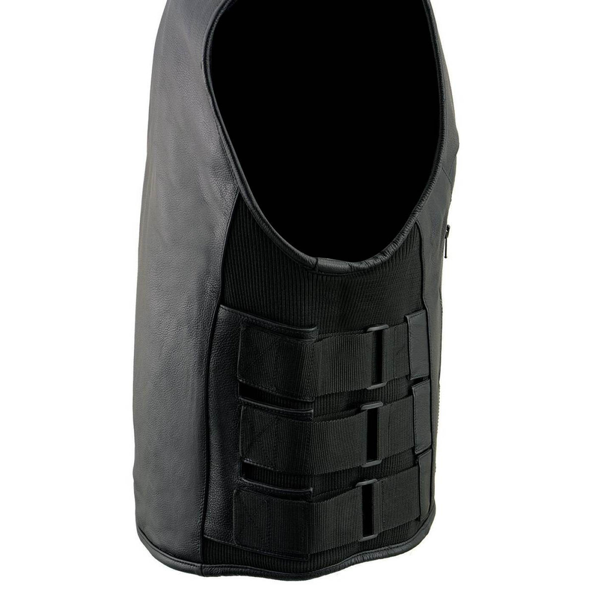 Milwaukee Leather Men's Creeper Black Triple Strap Leather Motorcycle Vest - LKM3791 — image 6