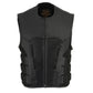 Milwaukee Leather Men's Creeper Black Triple Strap Leather Motorcycle Vest - LKM3791 — image 8