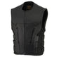 Milwaukee Leather Men's Creeper Black Triple Strap Leather Motorcycle Vest - LKM3791 — image 7