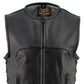 Milwaukee Leather Men's Drifter Black Collarless Buffalo Leather Motorcycle Vest - LKM3792 — image 8