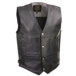 Milwaukee Leather Men's Road King Black Cowhide Leather Motorcycle Vest - LKM3793 — image 1