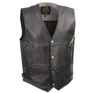Milwaukee Leather Men's Road King Black Cowhide Leather Motorcycle Vest - LKM3793 — image 1