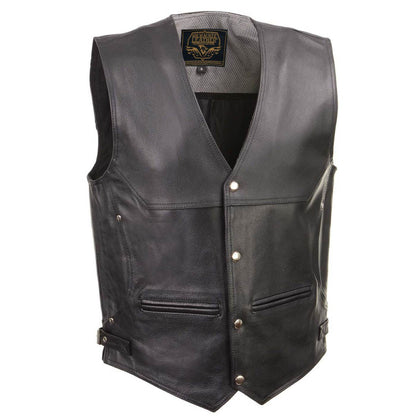 Milwaukee Leather Men's Road King Black Cowhide Leather Motorcycle Vest - LKM3793 — image 1