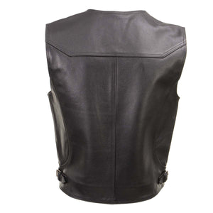 Milwaukee Leather Men's Road King Black Cowhide Leather Motorcycle Vest - LKM3793 — image 2