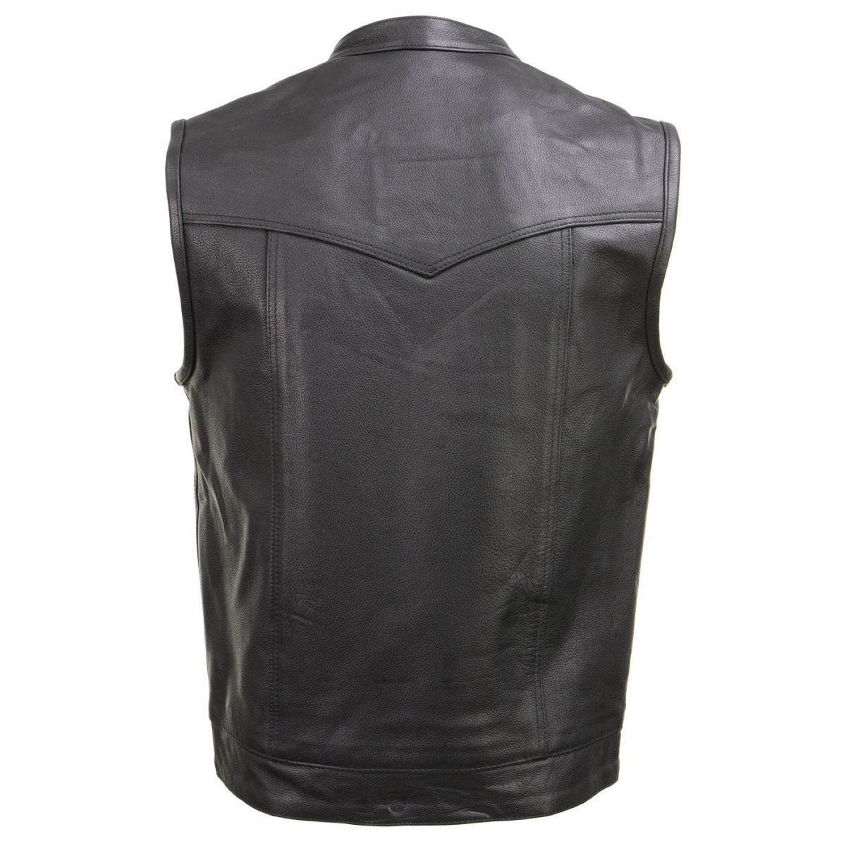 Milwaukee Leather Men's Quick Draw Black Cowhide Leather Motorcycle Vest - LKM3794 — image 11