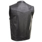 Milwaukee Leather Men's Quick Draw Black Cowhide Leather Motorcycle Vest - LKM3794 — image 8