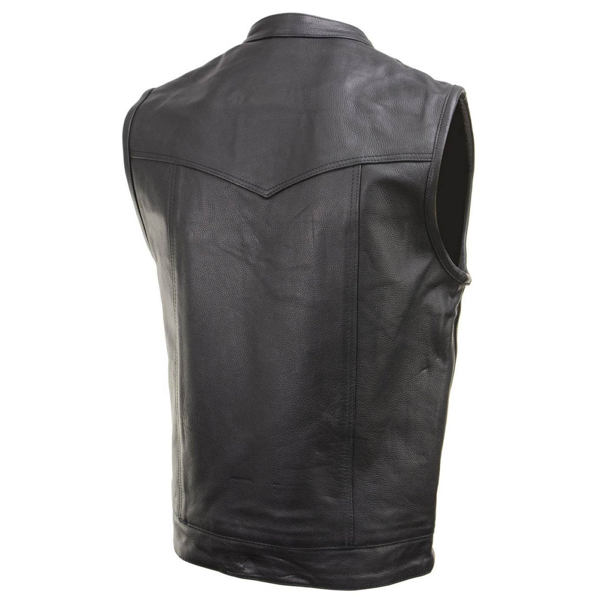 Milwaukee Leather Men's Quick Draw Black Cowhide Leather Motorcycle Vest - LKM3794 — image 9