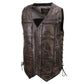 Milwaukee Leather Men's Wreck Distressed Brown Leather Motorcycle Vest - LKM3795 — image 7