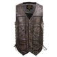Milwaukee Leather Men's Wreck Distressed Brown Leather Motorcycle Vest - LKM3795 — image 10