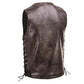 Milwaukee Leather Men's Wreck Distressed Brown Leather Motorcycle Vest - LKM3795 — image 8