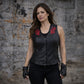 Milwaukee Leather Women's Gemma Black/Red Leather Motorcycle Vest with Side Laces - LKL4718 - image 9
