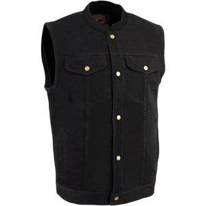 Men's Snap Front Denim Club Vest w/ Gun Pocket