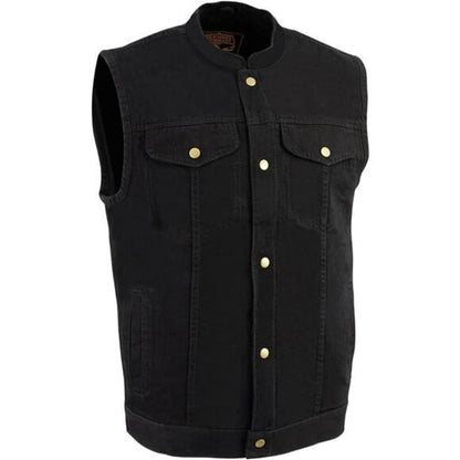Men's Snap Front Denim Club Vest w/ Gun Pocket