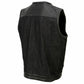 Milwaukee Leather MDM3008 Men's 'Brute' Black Perforated Leather and Denim Club Style Vest w/ Hidden Dual Closure — image 13