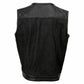 Milwaukee Leather MDM3008 Men's 'Brute' Black Perforated Leather and Denim Club Style Vest w/ Hidden Dual Closure — image 9