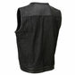 Milwaukee Leather MDM3008 Men's 'Brute' Black Perforated Leather and Denim Club Style Vest w/ Hidden Dual Closure — image 12