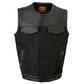 Milwaukee Leather MDM3008 Men's 'Brute' Black Perforated Leather and Denim Club Style Vest w/ Hidden Dual Closure — image 10