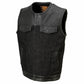 Milwaukee Leather MDM3008 Men's 'Brute' Black Perforated Leather and Denim Club Style Vest w/ Hidden Dual Closure — image 11