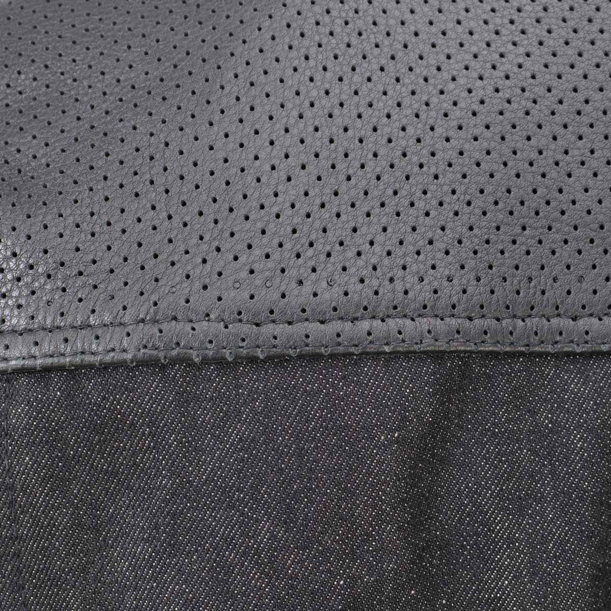 Milwaukee Leather MDM3008 Men's 'Brute' Black Perforated Leather and Denim Club Style Vest w/ Hidden Dual Closure — image 8
