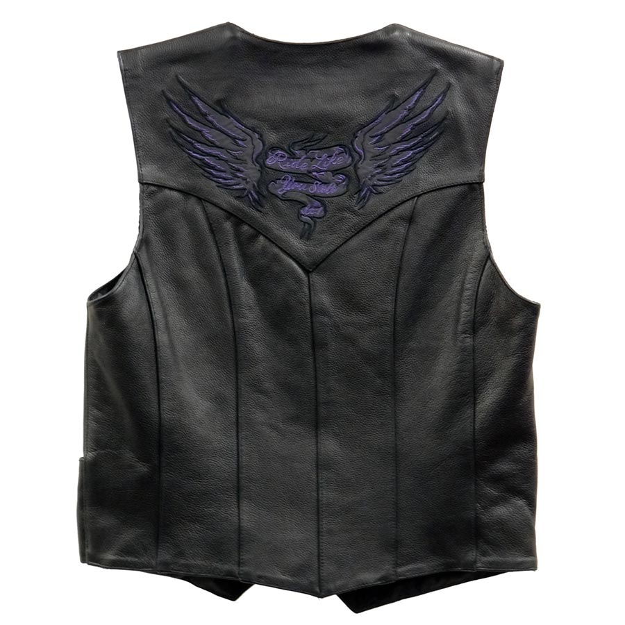 Milwaukee Leather ML1294 Women's Black ‘Ride Like You Stole It’ Embroidered Vest - image 1