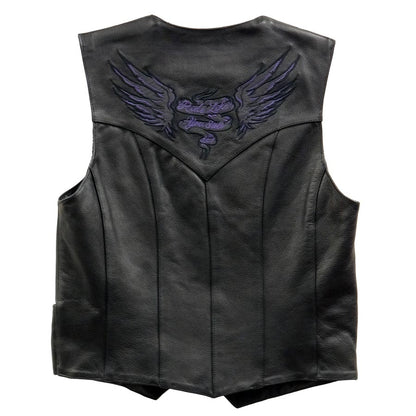Milwaukee Leather ML1294 Women's Black ‘Ride Like You Stole It’ Embroidered Vest - image 1