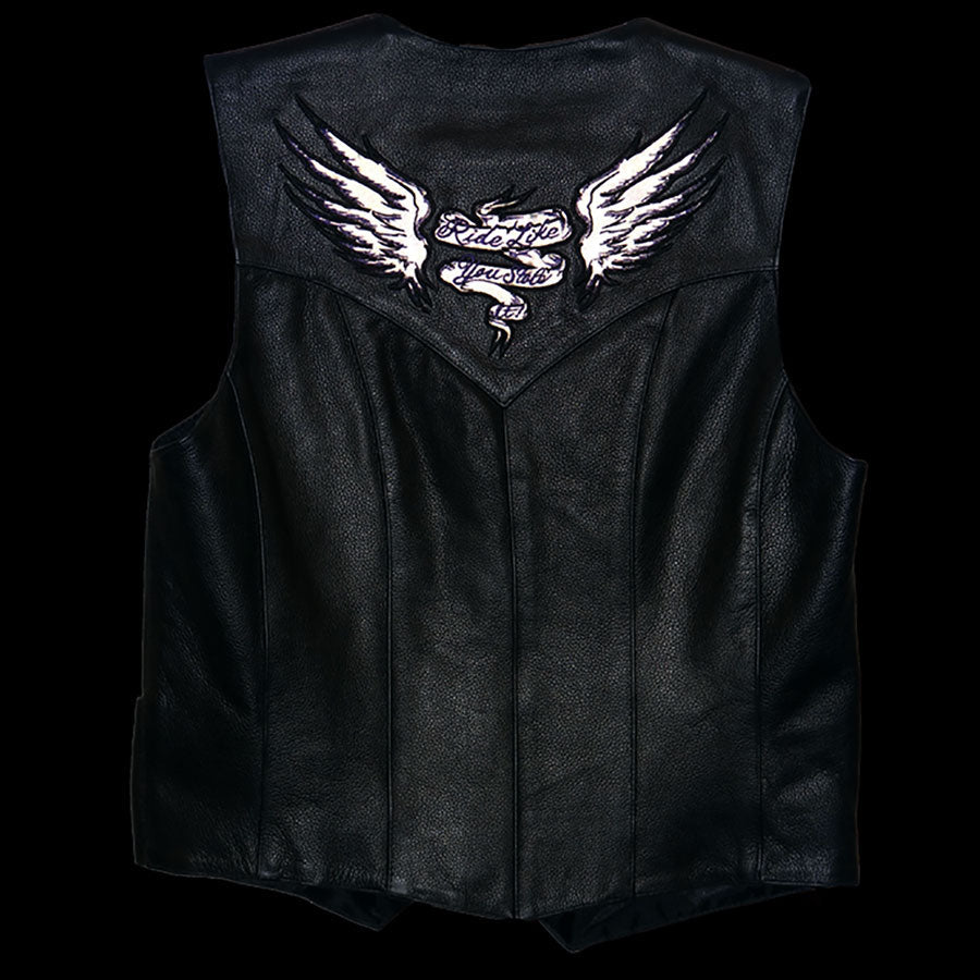 Milwaukee Leather ML1294 Women's Black ‘Ride Like You Stole It’ Embroidered Vest - image 4