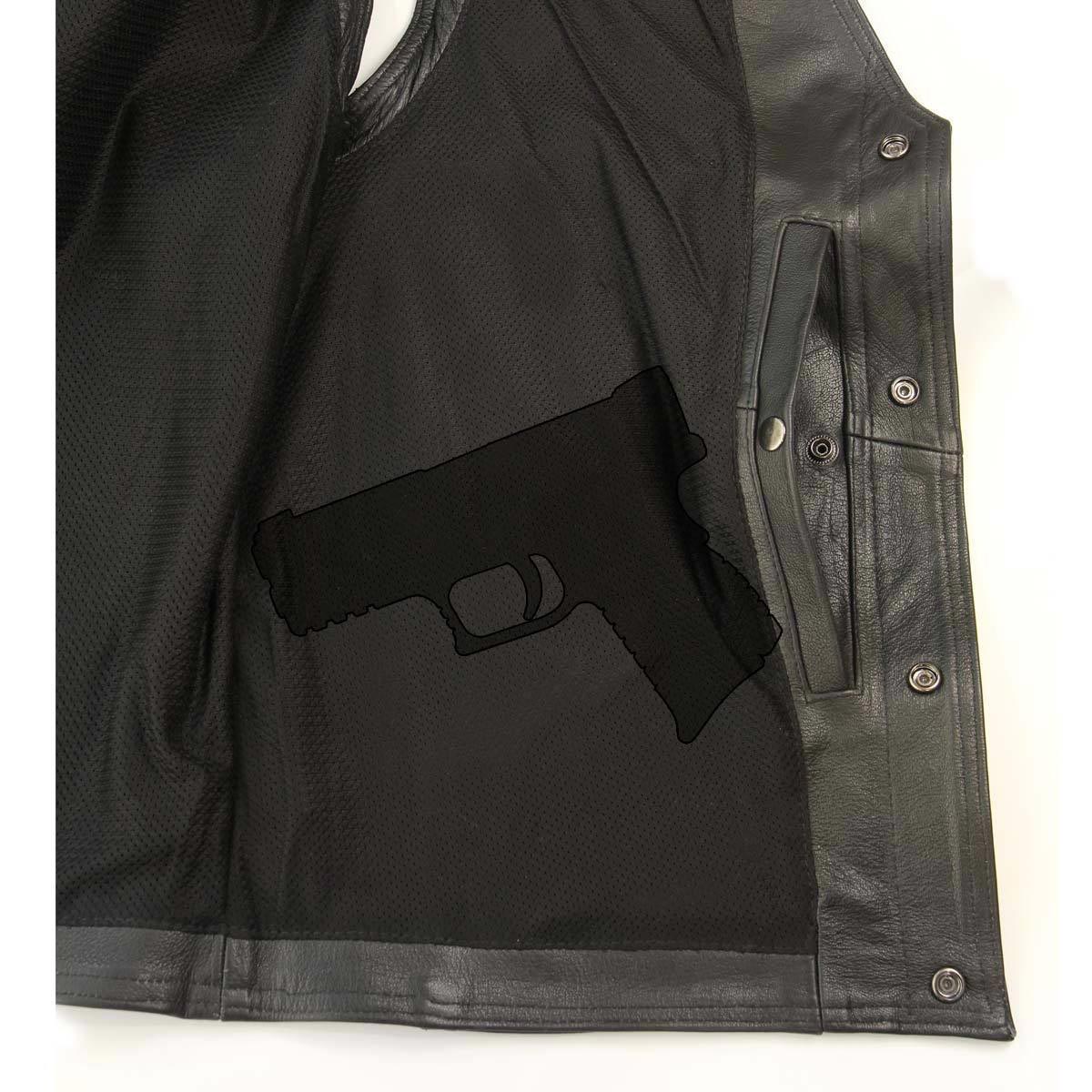 Milwaukee Leather ML1378 Men's 'Buffalo Nickel' Black Motorcycle Vest — image 5