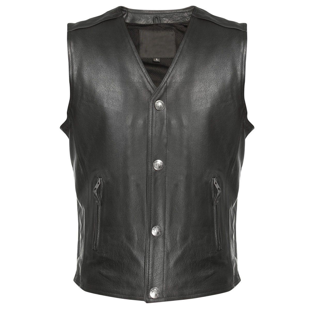 Milwaukee Leather ML1378 Men's 'Buffalo Nickel' Black Motorcycle Vest — image 1