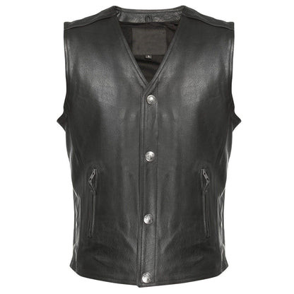 Milwaukee Leather ML1378 Men's 'Buffalo Nickel' Black Motorcycle Vest — image 1