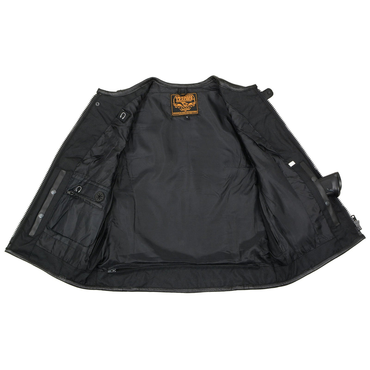 Milwaukee Leather MLL4501 Women's Tactical Swat Style Rider Leather Vest w/ Single Panel Back for Club Patches - image 8