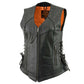 Milwaukee Leather MLL4504 Women's Classic Black Leather V-Neck Riveted Motorcycle Rider Vest with Side Lace - image 7
