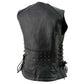 Milwaukee Leather MLL4504 Women's Classic Black Leather V-Neck Riveted Motorcycle Rider Vest with Side Lace - image 8