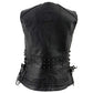 Milwaukee Leather MLL4504 Women's Classic Black Leather V-Neck Riveted Motorcycle Rider Vest with Side Lace - image 10