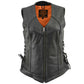 Milwaukee Leather MLL4504 Women's Classic Black Leather V-Neck Riveted Motorcycle Rider Vest with Side Lace - image 9