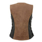 Milwaukee Leather MLL4508 Women's 'Trickster' Vintage Two Tone Crazy Horse Brown and Black Leather Club Style Motorcycle Vest - image 17