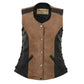 Milwaukee Leather MLL4508 Women's 'Trickster' Vintage Two Tone Crazy Horse Brown and Black Leather Club Style Motorcycle Vest - image 14