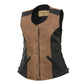 Milwaukee Leather MLL4508 Women's 'Trickster' Vintage Two Tone Crazy Horse Brown and Black Leather Club Style Motorcycle Vest - image 13