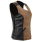Milwaukee Leather MLL4508 Women's 'Trickster' Vintage Two Tone Crazy Horse Brown and Black Leather Club Style Motorcycle Vest - image 15