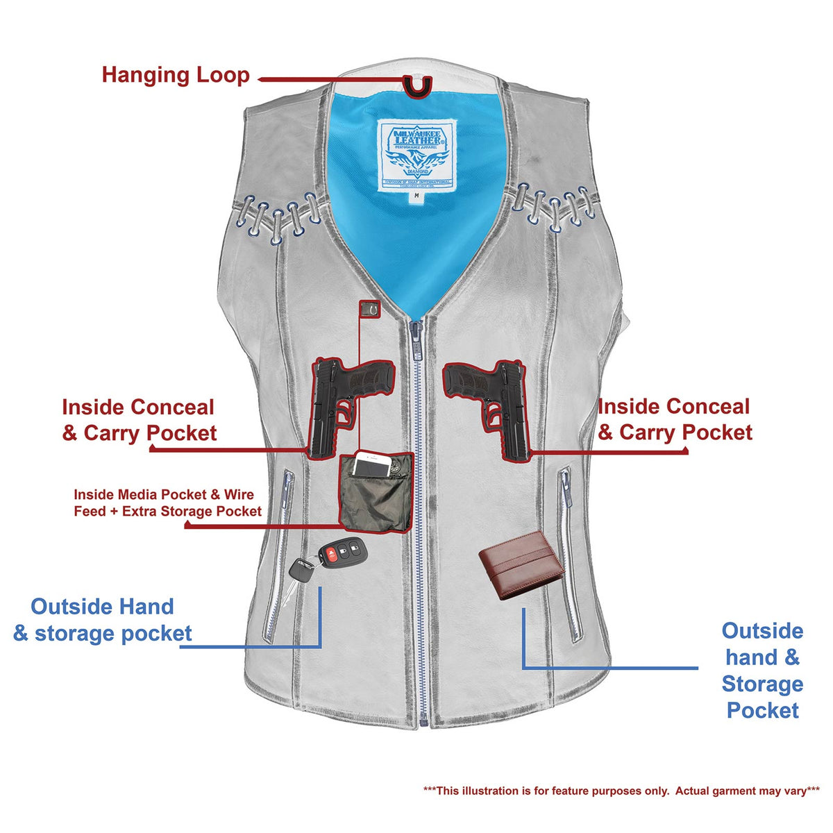 Women's leather vest, image 5