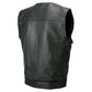 Milwaukee Leather MLM3503 Men's Pursuit Black Premium Goat Leather V Neck Club Style Motorcycle Rider Vest — image 16