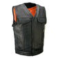 Milwaukee Leather MLM3503 Men's Pursuit Black Premium Goat Leather V Neck Club Style Motorcycle Rider Vest — image 11
