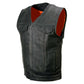 Milwaukee Leather MLM3503 Men's Pursuit Black Premium Goat Leather V Neck Club Style Motorcycle Rider Vest — image 10
