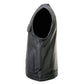Milwaukee Leather MLM3503 Men's Pursuit Black Premium Goat Leather V Neck Club Style Motorcycle Rider Vest — image 13